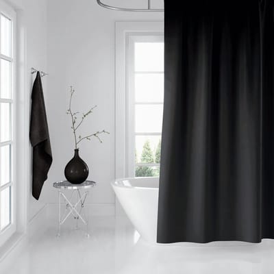 Casabueno - Douchegordijn Extra Breed - Zwart- 240x200 cm - Badkamer Gordijn - Shower Curtain - Waterdicht - Sneldrogend en Anti Schimmel - Douchegordijn 240x200 cm - Wasbaar en Duurzaam
