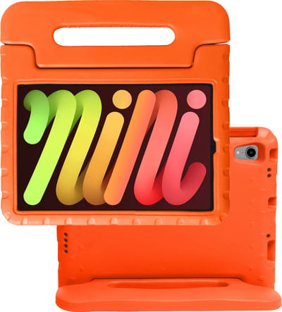 Hoes - Geschikt voor Apple iPad Mini 6 (2021) - 8.3 inch - 6e Generatie - Kinderhoes Shockproof Bumper - Kidsproof Case - Tablet Hoesje - Kinder Hoes Cover - Oranje
