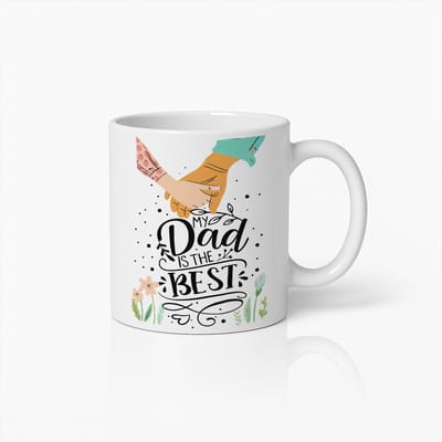 Mijn Vader Is De Beste Mok 330ml – Hartverwarmende Koffiekop met Hand-in-Hand Ontwerp – Perfect Vaderdag of Verjaardagscadeau