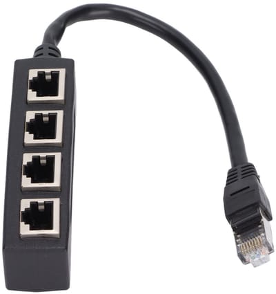 Allecto - RJ45-splitteradapter - 1 tot 4-poorts - Vlotte overdracht - Netwerkkabeladapter - Uitstekende verbinding - Geschikt voor Hub, Switch...