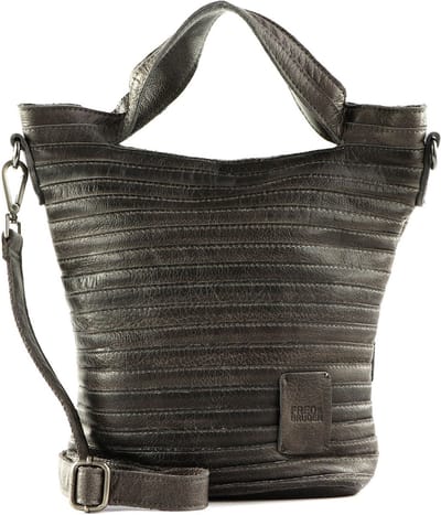 FREDsBRUDER Leren Schoudertas Ibbick Bucket Shopper Graphite Taupe
