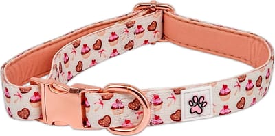 Halsband Hond - Zachte Honden Halsband - Roze - Cupcakes - Koekjes - Hartjes - Classy in the City - Paw My God! - Maat S