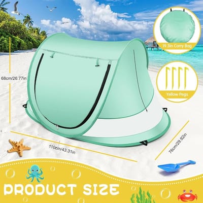 Babytent Pop-up - Baby luifel Zonnedak - Baby beschermen - UV-bescherming UPF 50+ - 110x70x50cm - Blauw