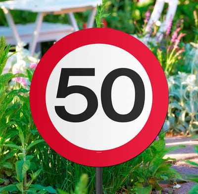 Tuinbord Verkeersbord 50 inclusief stok
