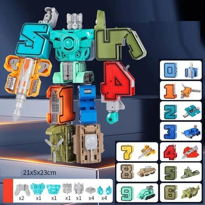 Doe-het-zelf Assemblage Bouwstenen Educatief Speelgoed Actiemodel Transformeerbaar Nummer Robot Vervormbare Robot Speelgoed voor Kinderen Cadeaus
