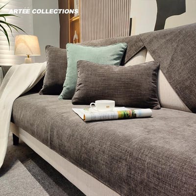 Nieuwe Moderne Chenille Bankhoes Eenvoud Bankhoes Effen Kleur Antislip Kussen Bank Meubelbeschermer Comfort Bankhoes 70x70cm 1pcs