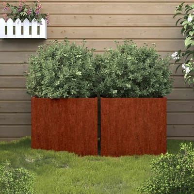 vidaXL - Plantenbakken - 2 - st - 42x40x39 - cm - cortenstaal