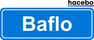 Hacebo - Plaatsnaam Sticker - 29x10 CM - Baflo sticker - Verkeersborden sticker - grappige cadeaus - Baflo