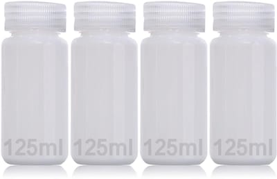 Allecto - Laboratoriumfles - Plastic flessen - 125 ml - Lekvrij - Geschikt voor pillen en watermonsters - Transparant