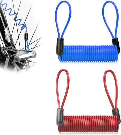 Cable Lock - Veiligheidsslot voor voertuigen met twee wielen - Herinneringskabel - Diefstalpreventie - Beschermende kabel voor motorfietsen, scooters en fietsen - Rood, Blauw, Diameter van de