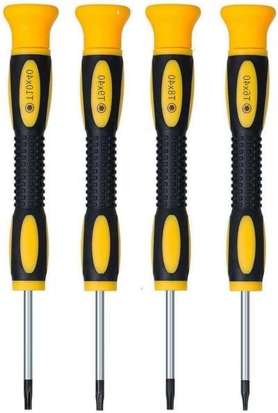 Precisie Schroevendraaiers - Torx Set - Elektronica Reparatie - Magnetische Punten - 4 Delig - Geel