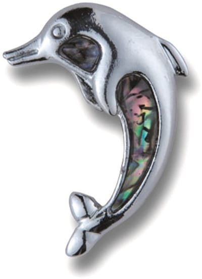 Broche dolfijn met paua schelp