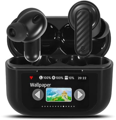 Touchscreen in-ear hoofdtelefoon - Actieve ruisonderdrukking - Draadloze oordopjes - Zwart - Bluetooth 5.4 - Geschikt voor sport en kanto...