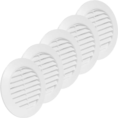 Luchtrooster Set - Ventilatierooster Kastdeur - Verbeteren Luchtcirculatie - Voorkomt Dichtslaan Deur - 5 stuks 4 inch - Wit
