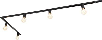 QAZQA jeana - Moderne Spot railsysteem verlichting, railverlichting geschikt voor led - 5 lichts - L 285.5 cm - Zwart - Woonkamer | Slaapkamer | Keuken