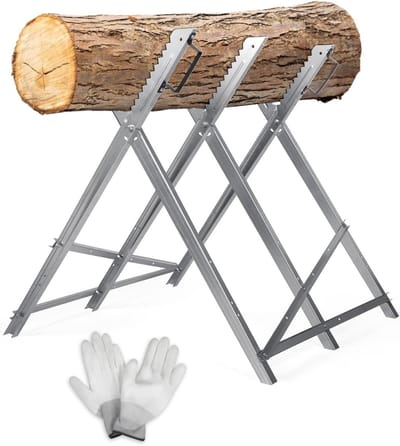 Zaagbok Inklapbaar - Houtzaagframe - Hout Zagen - 150 kg Draagkracht - 79x80x80 cm - Zilver