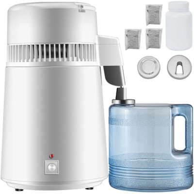 Velori Waterdestilleerder 4 Liter 750W RVS - Waterdistilleerder - Destilleerapparaat - Zuiver Water Maken - BPA-vrij - Automatische Uitschakeling - Thuis Kantoor Laboratorium
