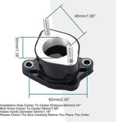 Allecto - Suction Tube - 30 mm - Geschikt voor CG 250cc - Ideaal voor Go Kart en Quad