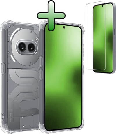 Hoesje Met Screenprotector - Geschikt voor Nothing Phone (2a) - Sterk & Shockproof - Siliconen Case - Back Cover - Telefoon Hoes - Shock Proof - Transparant