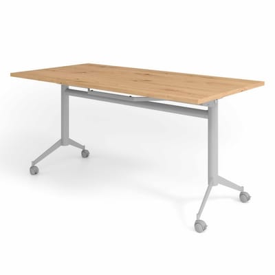 KALA 16 | Klaptafel verrijdbaar | 160 cm | zilver - Conferentietafel 160 x 80 Knoestige Eiken