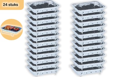 Wegwerp BBQ 24 stuks – Kant-en-klare Barbecue met 600g Houtskool – Instant Barbecue voor camping, Picknick en strand