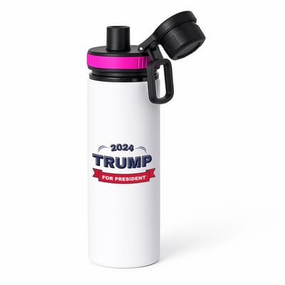 Hacebo® - Trump for president 2024 waterfles met draaidop roze - President - Trump aanhangers - verjaardagscadeau - support - kado - water fles - 850ML