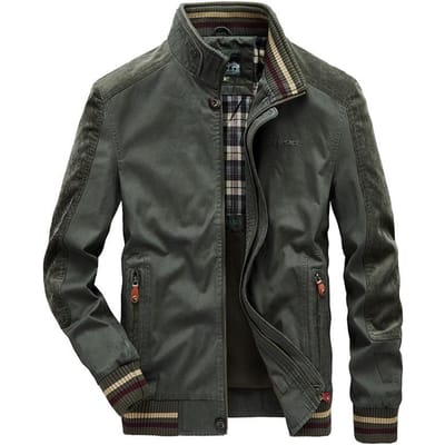 Populaire Herfst en Lente Heren Stand-up Kraag Nieuwe Jas Zakelijk Jeugd Casual Los Grote Maat Jas Heren 5XL gray