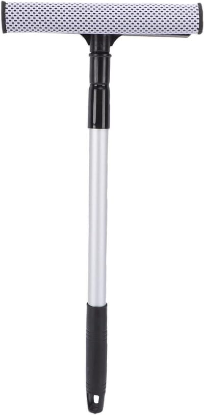 Telescopische Ruitenreiniger - Uittrekbare Wisser - Glas Reinigen - 2-in-1 Spons en Rakel - Tot 73cm - Zwart
