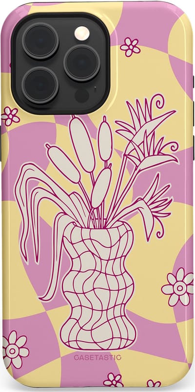 Casetastic Hoesje Geschikt voor Apple iPhone 15 Pro Max Magsafe - Stijlvolle Beschermende Duo-layer Case - Bosje vol roze