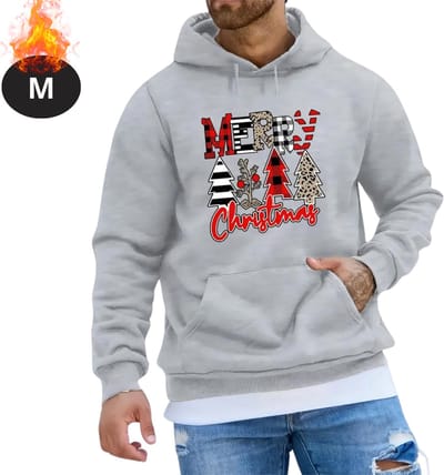 Bovista Kersttrui - Heren - Foute Kersttrui - Christmas Sweater - Kerst Sweater - Christmas Jumper - Hoodie - Grijs - M