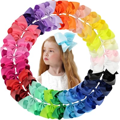 30x Grote Strik Haarclip Meisjes en Dames - 15 cm Luxe Haaraccessoires met Alligator Klem