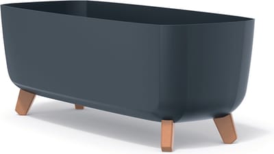 Prosperplast Gracia - Bloempot - met poten en inzet - Antraciet - 58 x 24 x 23,5 cm