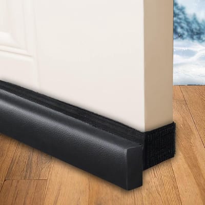 Famanu - Deurtochtstrip, niet-klevende deurafdichtstrip, tochtstopper voor garagedeuren aan de voorzijde, verdikte EVA-inzetstukken, snijbaar...