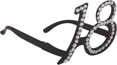 Folat - Feestbril - 18 jaar Zwart Diamantframe