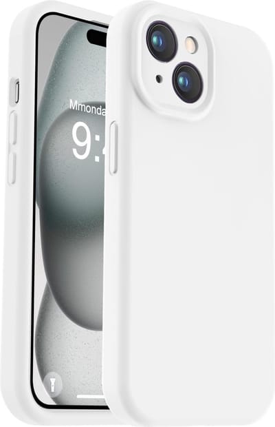 Solid hoesje Soft Touch Liquid Silicone Flexible TPU Cover [Camera all-round bescherming] - Geschikt voor: iPhone 14 Plus - Wit