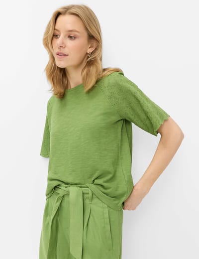 Brax Dames Shirt  Style CAELEN grass green, groen, maat 32