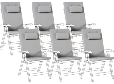 TOSC/JAVA/AMAN PREMIUM - Tuinkussen set van 6 - Lichtgrijs - Polyester