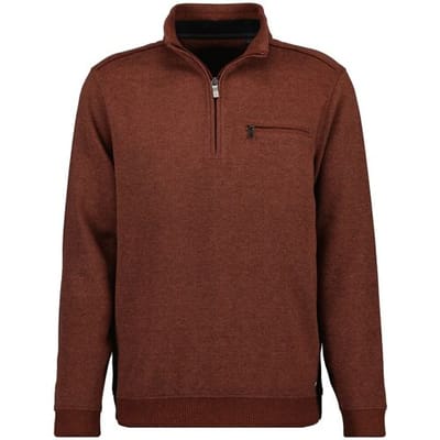 Ragman Trui Troyer Zip Collar Chest Pocket Burnt Orange / male