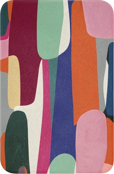 WC mat 40x60 cm - Antislip - Vormen - Ritmisch - Kleuren - Abstract - Toiletmat - Vloermat - Douchemat - Toilet tapijt - Toiletmatten