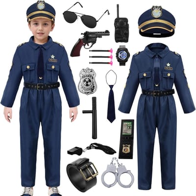 Politie Kostuum voor Kinderen - Verkleedpartij, Carnaval en Verjaardagsfeest Outfit voor Meisjes