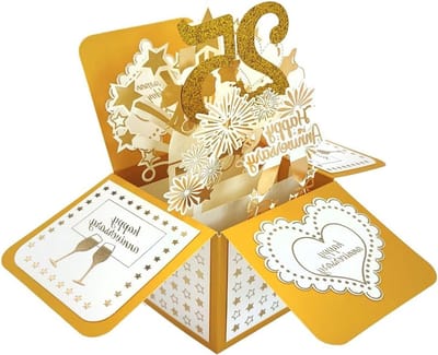 Grote 3D Pop-Up Verjaardagskaart voor 25 Jaar Huwelijk, Perfect Cadeau voor Echtgenoot en Echtgenote, Uniek Geschenk voor Jubileum en Liefde