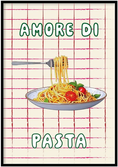 Poster Amore di pizza - 50x70 cm - Keuken Poster - WALLLL - Exclusief lijst - Professioneel fotopapier