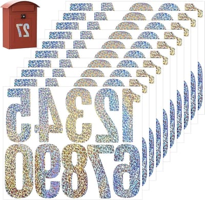 Allecto Plus - Reflecterende Cijferstickers - Weerbestendig - Huisnummers - Nummerstickers - Adres Bordjes - 8 cm - 10 Vellen