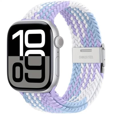 Watch band - geweven in de kleur gemengde kleuren 10 - 42/44/45/46/49mm - Nylon bandje geschikt voor Apple Watch - Geschikt als Apple watch bandje voor Series 1/2/3/4/5/6/7/8/9/10/SE/Ultra