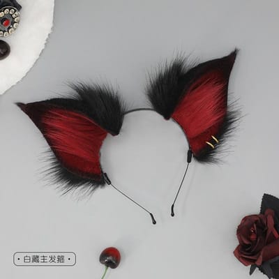 Accessoires de Cosplay Oreilles de Renard Poilues Fait Main Queue de Chien-Loup Kawaii Queue de Fête Accessoires de Spectacle Accessoires Tibétains Blancs 70cm