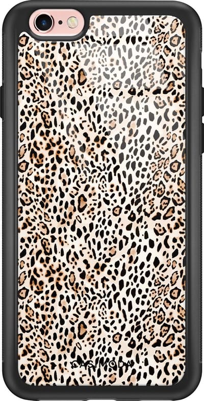 Casimoda® hoesje - Geschikt voor iPhone 6/6s - It's A Zoo Out There - Luxe Hard Case Zwart - Backcover telefoonhoesje - Bruin/beige