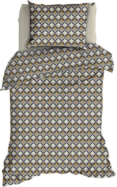 Romanette Honky Tonk Dekbedovertrek - Eenpersoons - 140x200/220 cm - Beige/Grijs