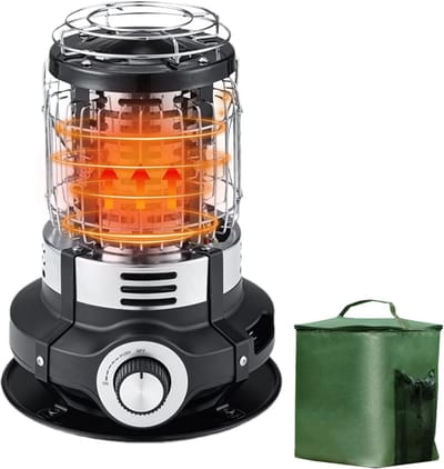 Terrasverwarming Buiten - Garageverwarming Straler - Snelle Opwarming - Kantelveiligheid Thermisch - 31 x 24.5 cm - Zwart Wit