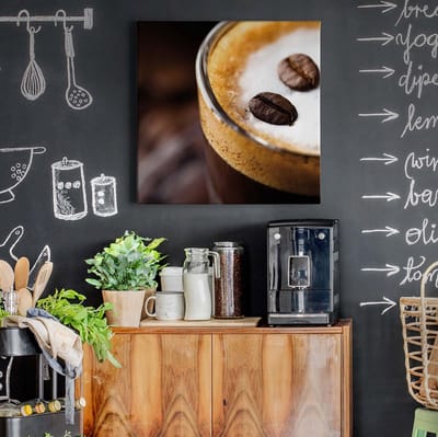Canvas print DD123281 Coffee 2 A.S. Création 0,5 x 0,5 m Bruin Kantoor Hal/Gang Keuken Slaapkamer Woonkamer