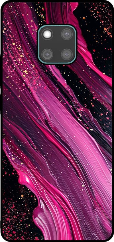 Smartphonica Telefoonhoesje Geschikt voor Huawei Mate 20 Pro met marmer opdruk - TPU backcover case marble design - Paars Roze geschikt voor Huawei Mate 20 Pro